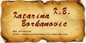 Katarina Borkanović vizit kartica